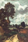 John Constable A country lane,with a church in the distance china oil painting reproduction